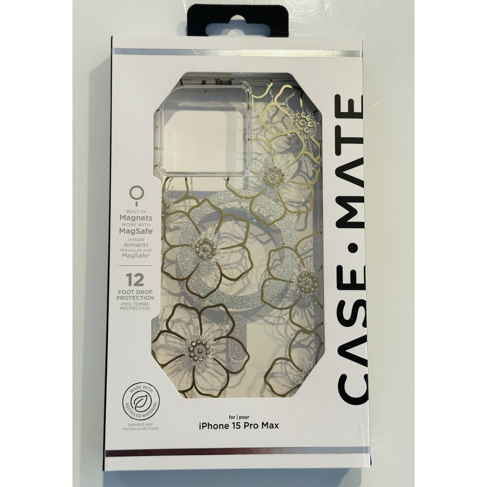 NEW Original Case-Mate Phone Case for Apple iPhone 15 Pro Max - FLORAL GEMS
